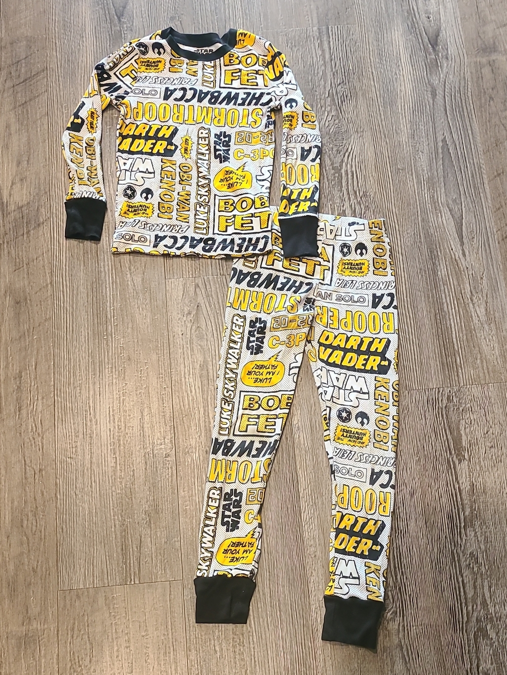 Star Wars Yellow & White Graphic Pajama Set Size Small